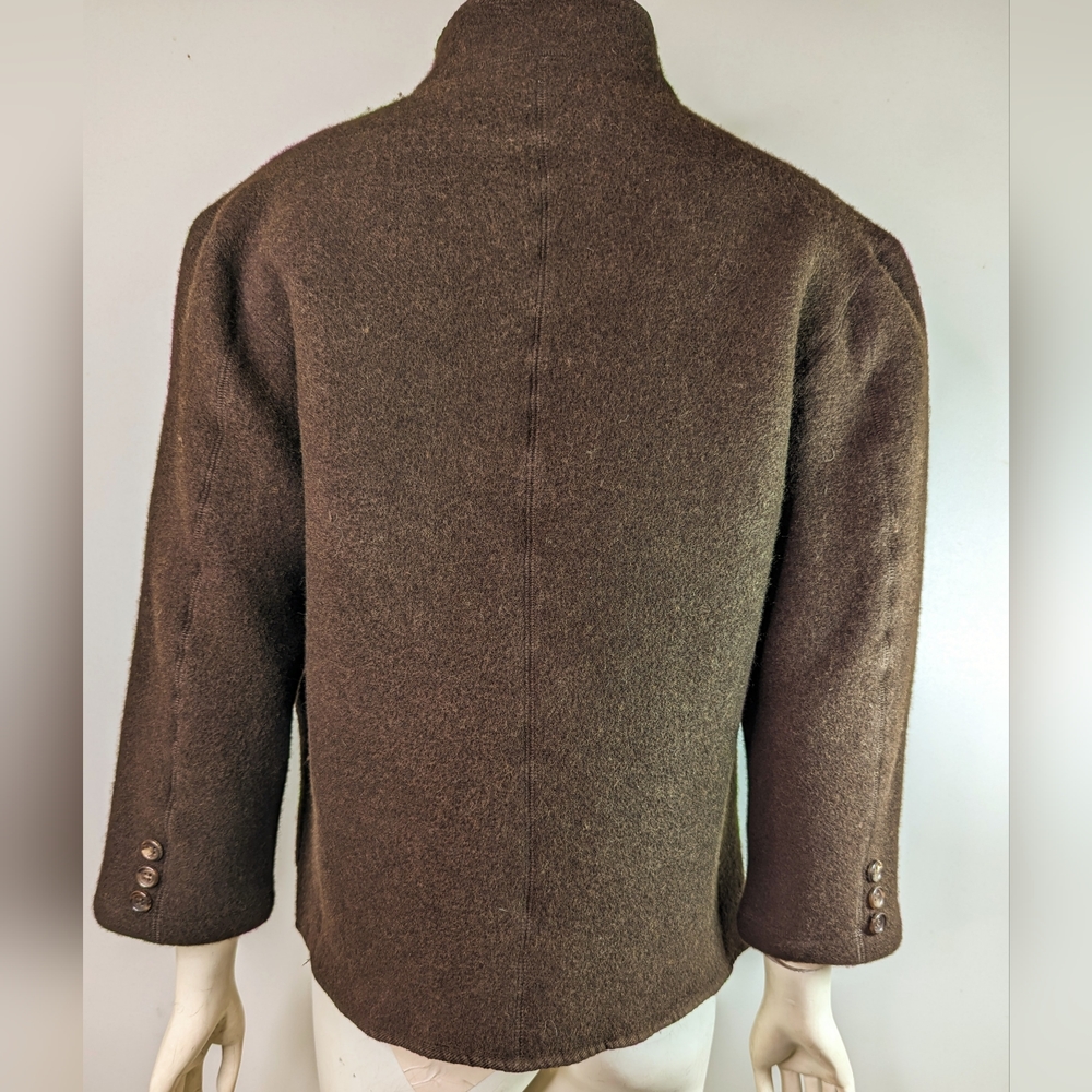 Mademoiselle Non Nin Wool Jacket Brown Japan Button Down Pockets Petite Small - Picture 3 of 12